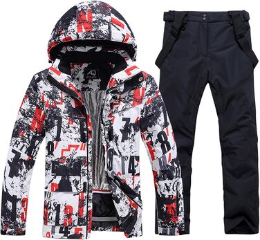 GS SNOWING Комплект чоловічий куртка та штани, ізольований, водонепроникний, сноуборд, для зимових видів спорту #238+Чорний