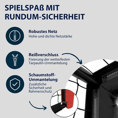 Ворота для футболу HUDORA Pro Tect Advanced – Зручні та міцні ворота для гри на вулиці – Ідеально для дітей та дорослих, білі (чорні), 300 x 200 см