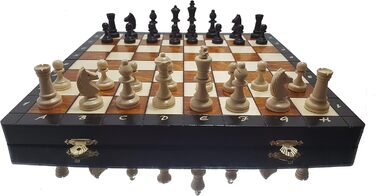 Велика магнітна дорожня шахова дошка з дерева 28 см Master of Chess, ручної роботи, для дорослих і дітей