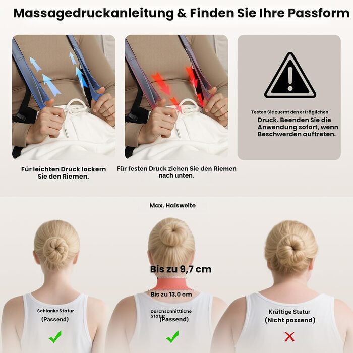 Масажер для шиї та плечей BOB AND BRAD 4D Shiatsu з підігрівом, електричний, бездротовий. 2 режими масажу та температури. Ідеальний подарунок для жінок та чоловіків