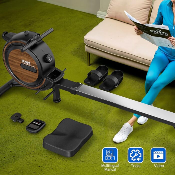 Рядок RM5 Magnetic: Гребний тренажер з магнітним навантаженням, Bluetooth, до 170 кг