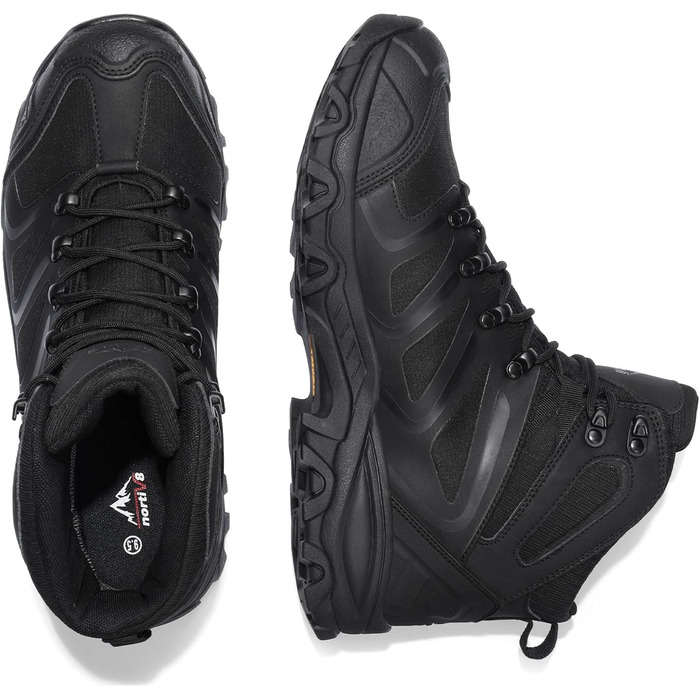 Чоловічі туристичні черевики NORTIV 8: водонепроникні трекінгові черевики для хайкінгу та альпінізму (41 EU, чорний)