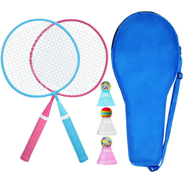 Набір для бадмінтону KH Federball: 2 або 4 ракетки, м'ячики та сумка. Підходить для дорослих та дітей. Кольори: чорний, червоний, синій