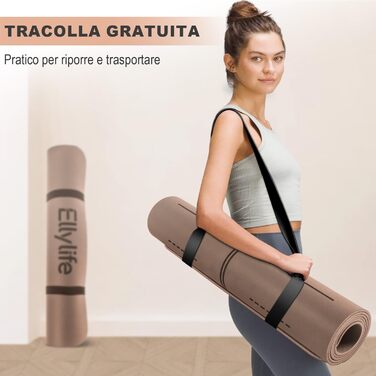 Йога мат Natura Rubber: антибактеріальний, неслизький, для фітнесу та занять йогою вдома, 183x61x0,5 см