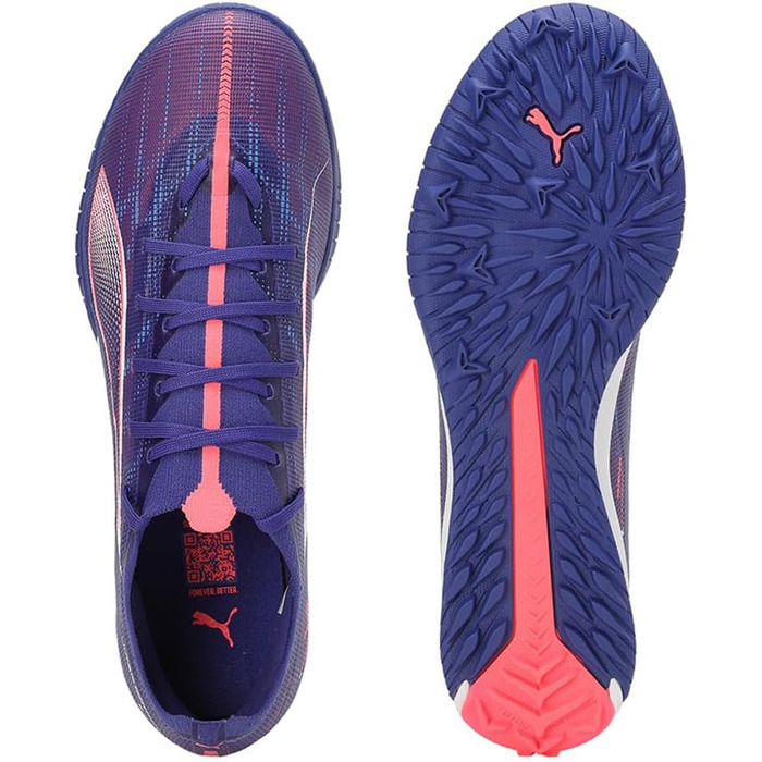 Кросівки футбольні PUMA Ultra 5 Match TT для дитячого футболу, 39 EU, Lapis Lazuli/Puma White/Sunset Glow