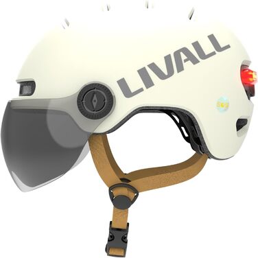 Велосипедний шолом LIVAL L23 Smarter City з візором, білий, розмір L (58-62 см)