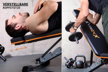 Регульована складана лава для гантелей, посилена тренажерна лава для дому, витримує до 360 кг, багатофункціональна атлетична лава для силових тренувань