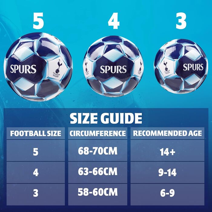 Офіційний футбольний м'яч Tottenham Hotspur, розмір 5, темно-синій, подарунок для фанатів