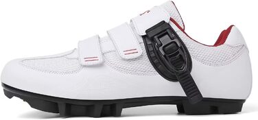 Велосипедні черевики Mountain для чоловіків та жінок, MTB, SPD, для гірського велосипеда з пряжкою, зелені (43 EU, C білий/червоний)