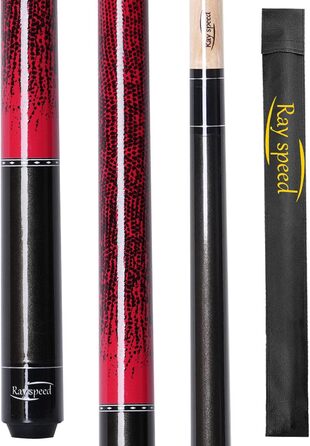Професійний билькардний кий Ray Speed з 3D-друкованим грифом та наконечником 13 мм, для точної гри, низька деформація для покращеної точності, ідеальний для (Rot/Ausflug, однотонні (Getaway Solids))