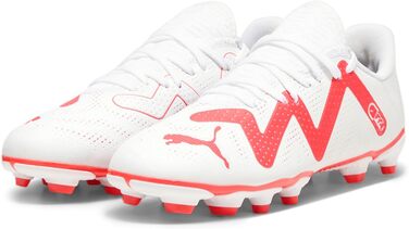 Дитячі футбольні бутси PUMA Future Play FG/AG Jr для гри на траві та штучному покритті, 37 EU, білий/фіолетовий