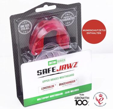 SAFEJAWZ Захист зубів для брекетів, універсальний розмір. Захисний капу для спорту: регбі, MMA, бокс, кікбоксинг, дзюдо, хокей (Еіс Роза)