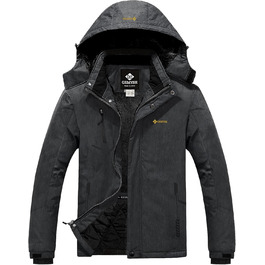 Куртка GEMYSE для чоловіків, водонепроникна, вітронепроникна, з підкладкою, зимова, з капюшоном, для спорту, відпочинку, активного відпочинку, графітово-сіра, XXL