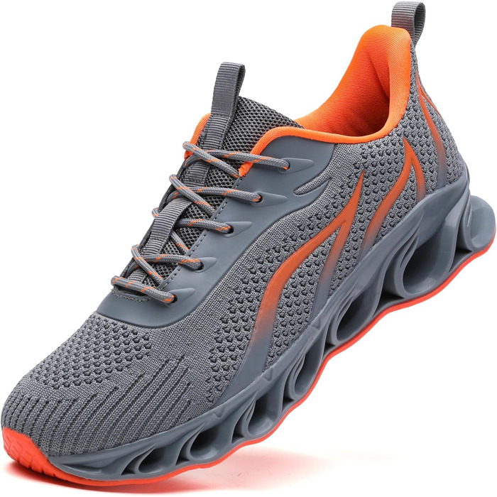 Чоловічі кросівки Wanhee для спорту та бігу, сірі та помаранчеві, 44 EU