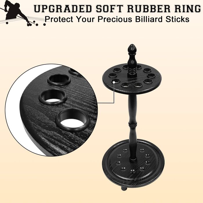 Тримач для більярду на 10 кийків, підлоговий, червоний (чорний)