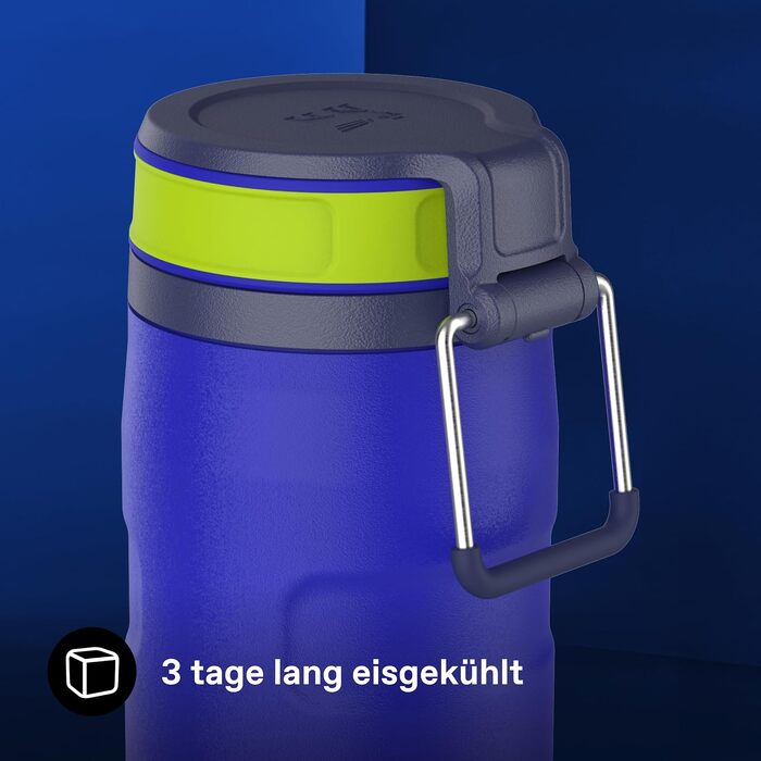 Термос-пляшка Stanley 1913 IceFlow Twist Flip 0.47 л, Cobalt Chartreuse — вакуумна сталева пляшка для напоїв