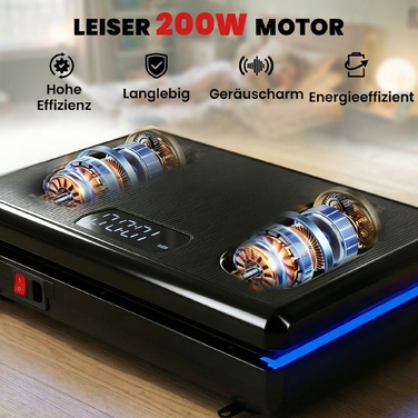 Віброплатформа з 120 рівнями інтенсивності, 5 програмами, LED-підсвіткою, гумовими амортизаторами та ременями опору