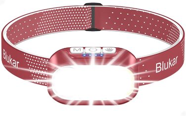 Кепка-ліхтарик Blukar LED з регулюванням температури кольору, перезарядна, 2000L, з червоним світлом та сенсором, 12 режимів, водонепроникна, 30+ годин роботи для надзвичайних ситуацій/кемпінгу/бігу (каштанового кольору)