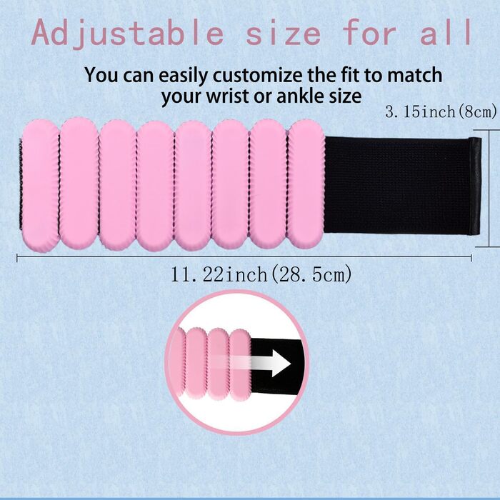 Набір обтяжувачів для зап'ястя та щиколоток ibforcty 2 шт. для фітнесу, йоги, пілатесу (рожевий)
