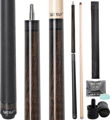 Стік для більярду CUEELF Heavy Hitter Jump Break: 3 частини, 652 г, зелена бакелітова вершинка, дерево, пофарбований, 21 oz, сірий зебра