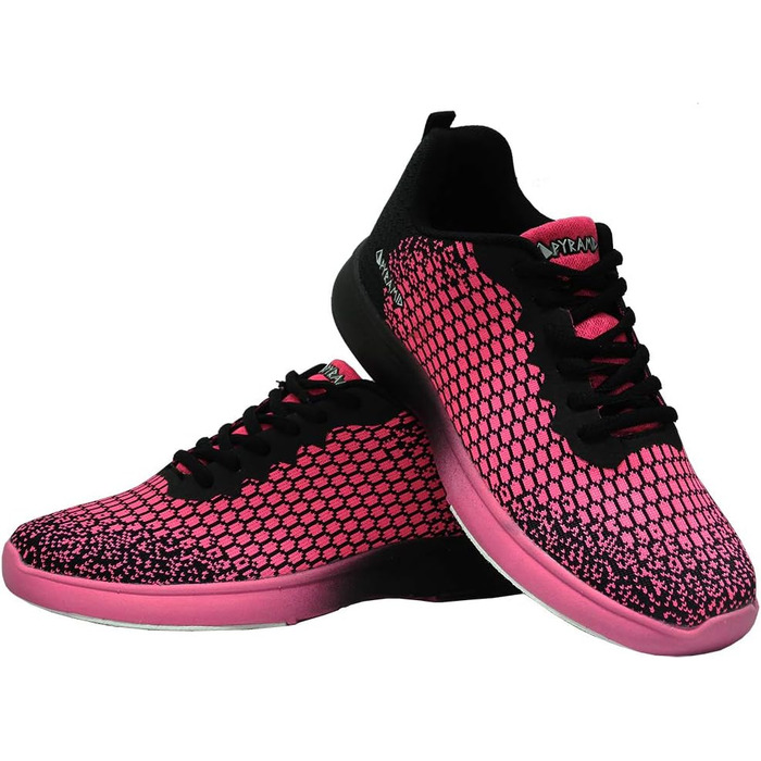 Жіночі кеди для боулінгу Pyramid Path Lite - легкі, сітчасті, чорно-рожеві, 37.5 EU