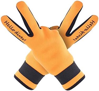 Рукавички для плавання VGEBY1, 2 мм неопрен, 5 пальців, для водного спорту, дорослі (Помаранчевий, L)