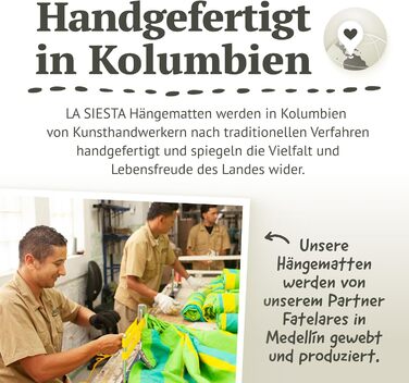 Гамак LA SIESTA® Brisa: ручної роботи з Колумбії, 160 см, для дому та відпочинку на природі (Sea Salt, для двох, з кріпленням до дерева/стовпа)