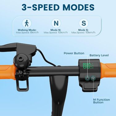 Дитячий електросамокат RCB R7X, 15 км, 15 км/год, 7'' гумові колеса, складаний, амортизація, подвійне гальмо, для дітей 8-12 років