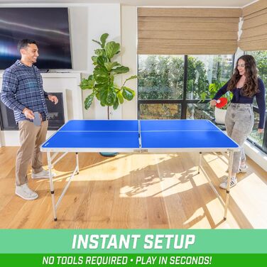 Набір для настільного тенісу GoSports 6x3 ft з регульованою висотою (зелений або синій)