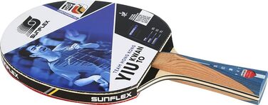 Професійна ракетка для настільного тенісу Sunflex YIU Kwan, ITTF сертифікований накладка Mikado 2,1 мм, увігнута ручка, для змагань, для клубних гравців