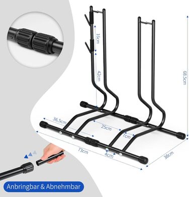 Підставка для велосипедів TLGREEN 2 шт. - стійка для паркування, ремонтна, для MTB, шосе, 20-27 дюймів, ширина шини до 70 мм