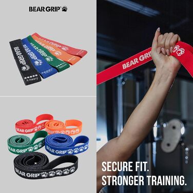 Стрічки для підтягувань Bear Grip: для йоги, мобільності, кросфіту, багатокольорові