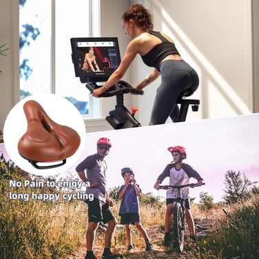 Велосипедне сідло ROCKBROS з Memory Foam для жінок та чоловіків, зручне та зняття тиску, для MTB, City та Trekking велосипедів, коричневе