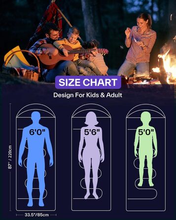 Сплячий мішок Outdoor Sportneer для дорослих та дітей - легкий спальник для кемпінгу, трекінгу та подорожей