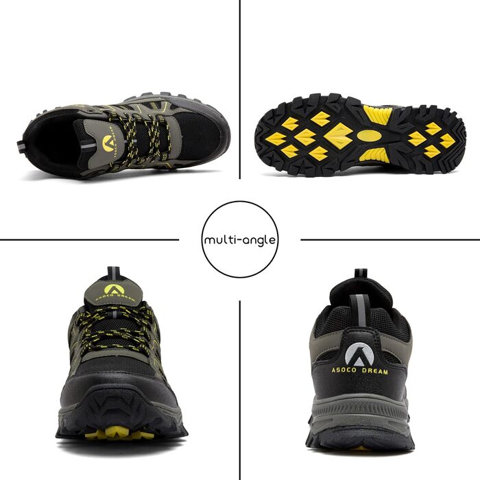 Черевики для хайкінгу/трекінгу чоловічі/жіночі, легкі, дихаючі, зелені, 41 EU