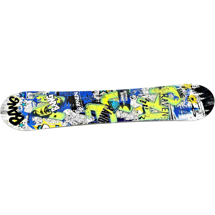 Сноубордичний комплект RAVEN: сноуборд Bang Junior + кріплення Raven s230 Black або s160 Junior Blue/Lime 90cm + s160 Blue/Lime XXS