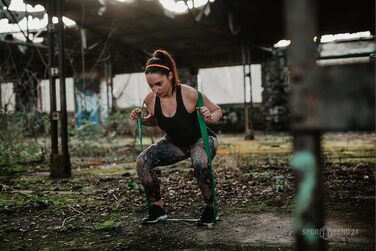 Фітнес-стрічка Sporttrend 24, еспандер, 104 см, помаранчева, опір 36,2-108,8 кг, для силових та мобільних вправ
