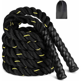 Скакалка, Battle Ropes, 280 см, 0,6 кг, для силових тренувань та загальної фізичної підготовки, чорний, преміум-якість