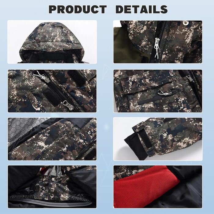 Сніговий костюм чоловічий HOUZONIY, комплект 2-в-1, теплий, вітронепроникний, чорний