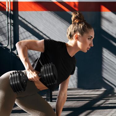 Регульована гантеля Yaheetech 15 кг, сталева, 2.5-24 кг, швидке налаштування, подвійне блокування, антиковзаюча, для дому, спортзалу, офісу