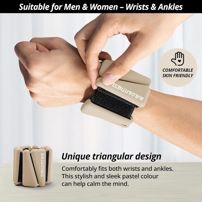 Набір вагів для зап'ястя та щиколоток (2 шт по 0,5 кг) - регульовані ремінці для фітнесу, бігу, йоги, пілатесу, аеробіки, силових тренувань