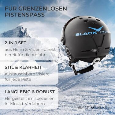 Лижний шолом Black Crevice Saalbach з візором у стилі пілота, для чоловіків і жінок, унісекс, регульований розмір, запасний візор, для сноуборду та лиж