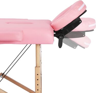 Масажне ліжко Yaheetech з 2 зонами, регульоване по висоті, з підголівником та підлокітниками, 213 x 82 x 85,5 см, до 250 кг