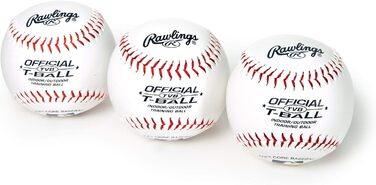 М'ячі для бейсболу Rawlings Youth T-Ball (3 шт) білі, офіційний розмір