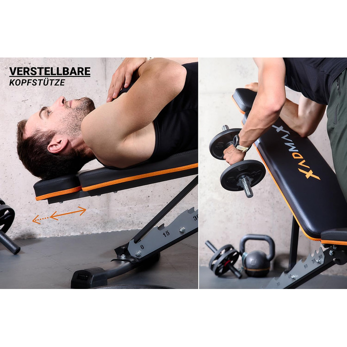 Регульована складана лава для гантелей, посилена тренажерна лава для дому, витримує до 360 кг, багатофункціональна атлетична лава для силових тренувань