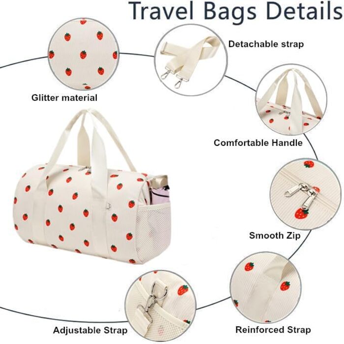 Сумка для балету для дівчаток, танцювальна сумка, дитяча сумка з дизайном полуниці, спортивна сумка для дівчаток, дитяча сумочка