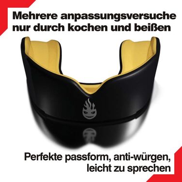 Захисна капа Knox Sport для дорослих, дітей та підлітків – захист рота для контактних видів спорту (бокс, єдиноборства, футбол, баскетбол, хокей та ін.) (11+ років, чорний/золотий)