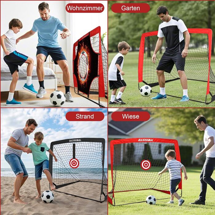 Набір для тренування футболу Kinder 3 в 1 з мішенню, ціллю та сумкою, складані воріта, для гри в приміщенні та на вулиці - 120x90x90 см (Чорний+Тренер)