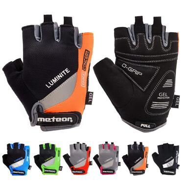 Рукавички велосипедні Meteor MTB Gel GX31 Green, чоловічі/жіночі, для гірського велосипеда, даунхілу, трекінгу, дитячі розміри XL, помаранчеві