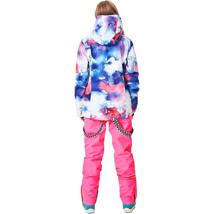Комплект для сноубордингу та катання на лижах: вітро- та водонепроникний костюм SNHua+ (чорний, рожевий)